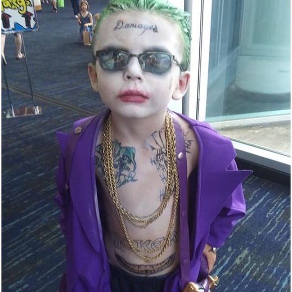Boys suicide squad joker Arkham costume pants